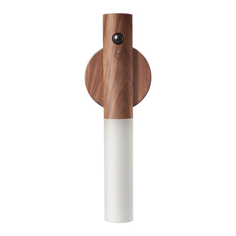 ✨ Walnoothout rörelsesensor-nattlampa – Högklassig estetik, magnetisk och energisparande (designbelysning för stilfulla interiörer och säker navigering!)