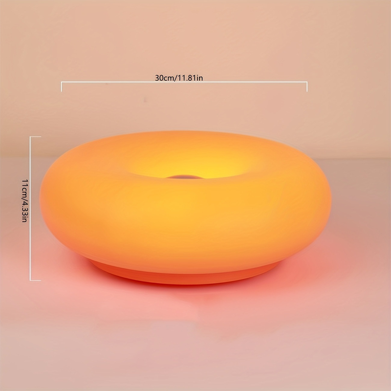 đ© âšDonutformad LED-bordslampa med touch â steglös dimning, 3 ljuslĂ€gen & USB-laddning