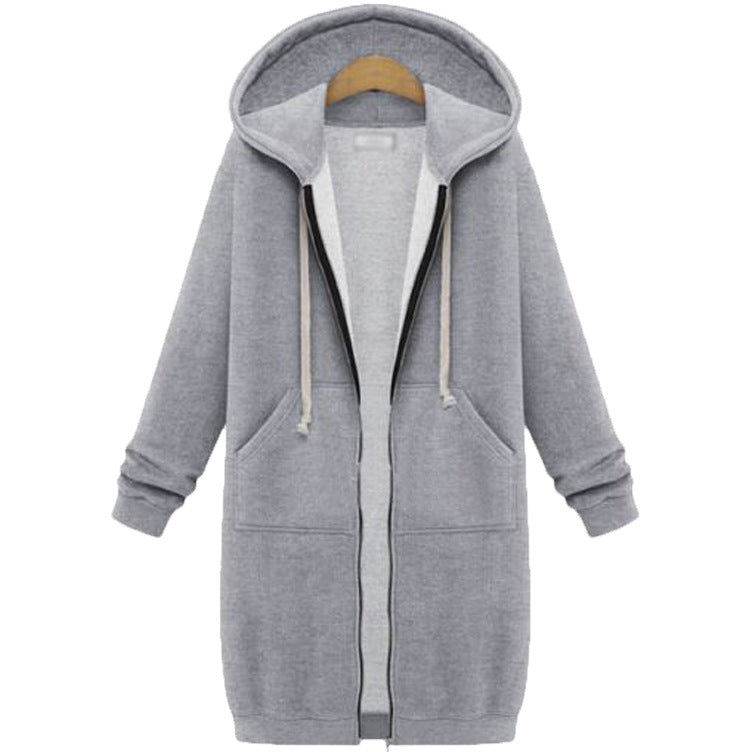 🔥✨Fleece-tröja med huva och dragkedja för kvinnor