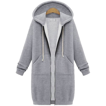 🔥✨Fleece-tröja med huva och dragkedja för kvinnor