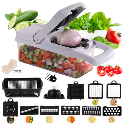 🧑‍🍳 15 delar Multifunktionell grönsaks- och fruktskärare med behållare
