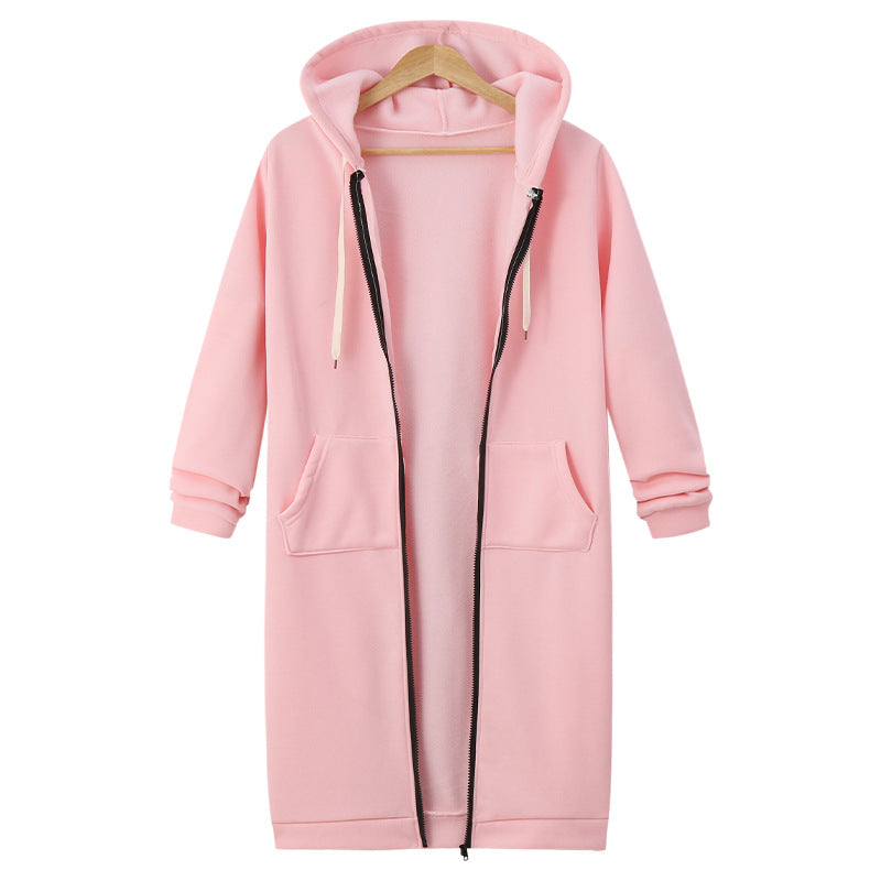 🔥✨Fleece-tröja med huva och dragkedja för kvinnor