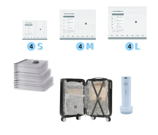 🎁 Resevakuumförvaringspåsar & Portabel Pumpuppsättning