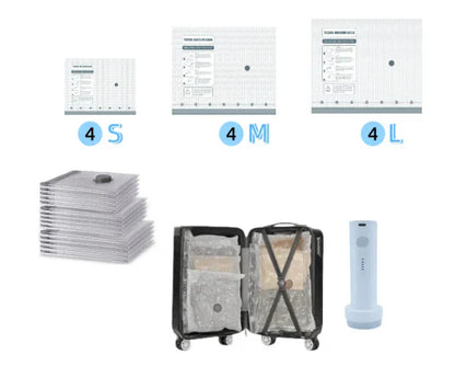 🎁 Resevakuumförvaringspåsar & Portabel Pumpuppsättning
