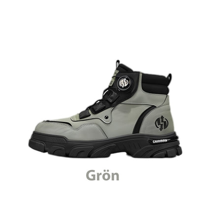 👞 60% RABATT! 🔄 HERRSKOR MED VRIDBART SPÄNNE - Vattentät & Andningsbar, Avlastande Komfortsula för Arbete och Vardag 🚶‍♂️🌧️