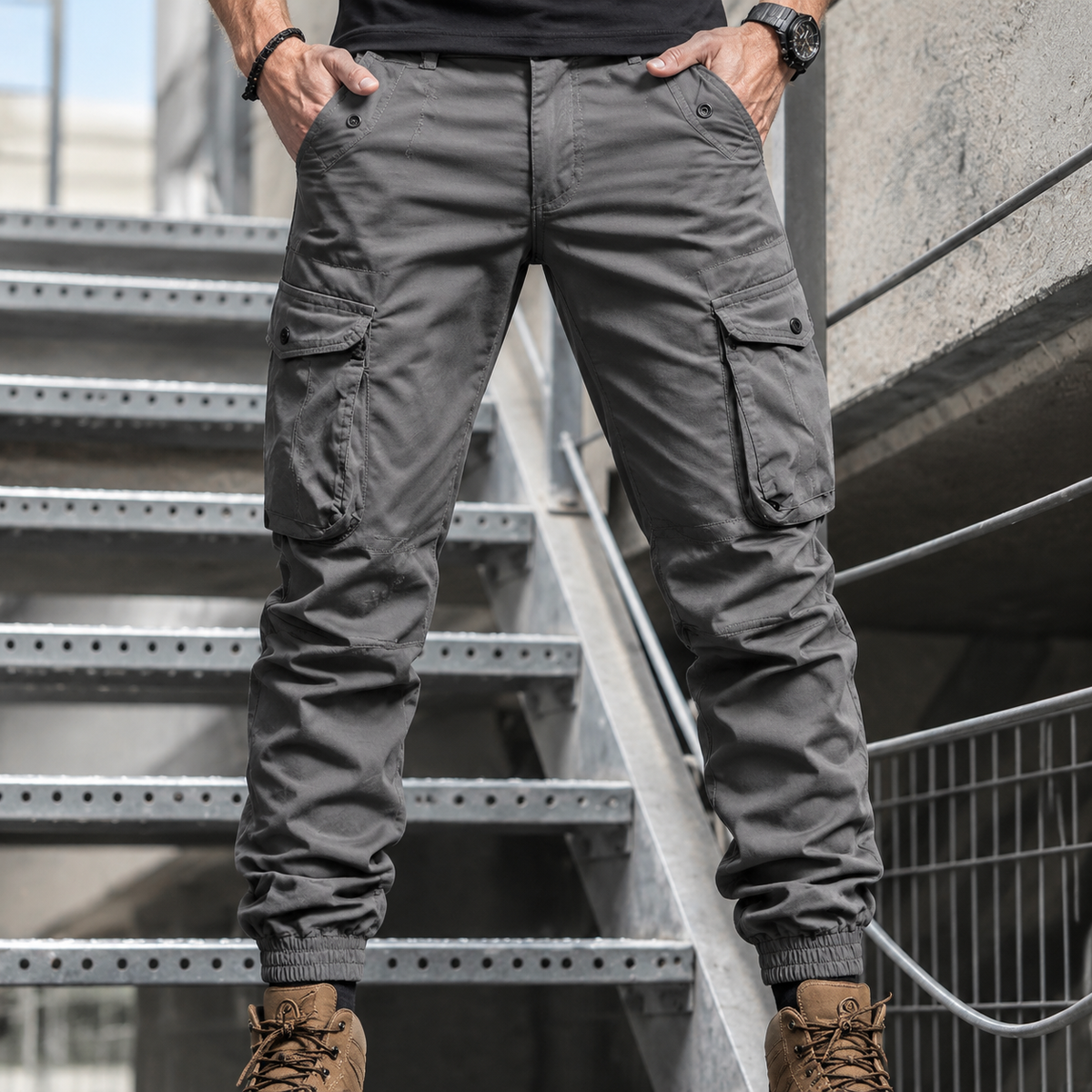 👖🎯Urban Tactical Cargo-byxor – Avsmalnande Passform & Många Fickor