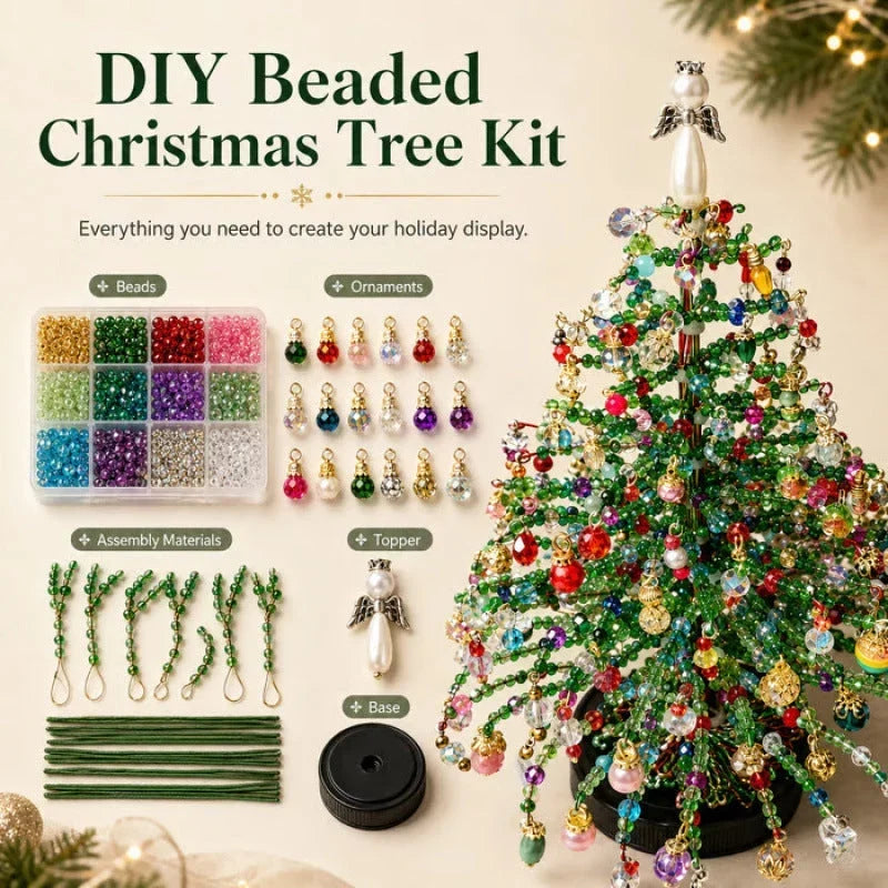 🎄✨ DIY-kit för julgran med pärlor – 🎅Skapa din egen glittrande juldekoration