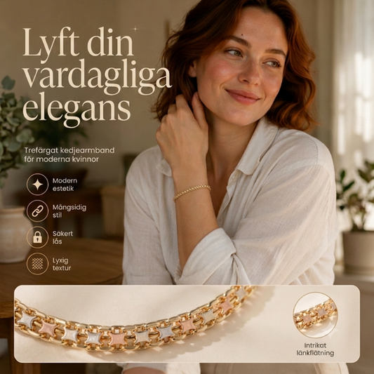 ✨ Elegant flerradigt kedjearmband för dam