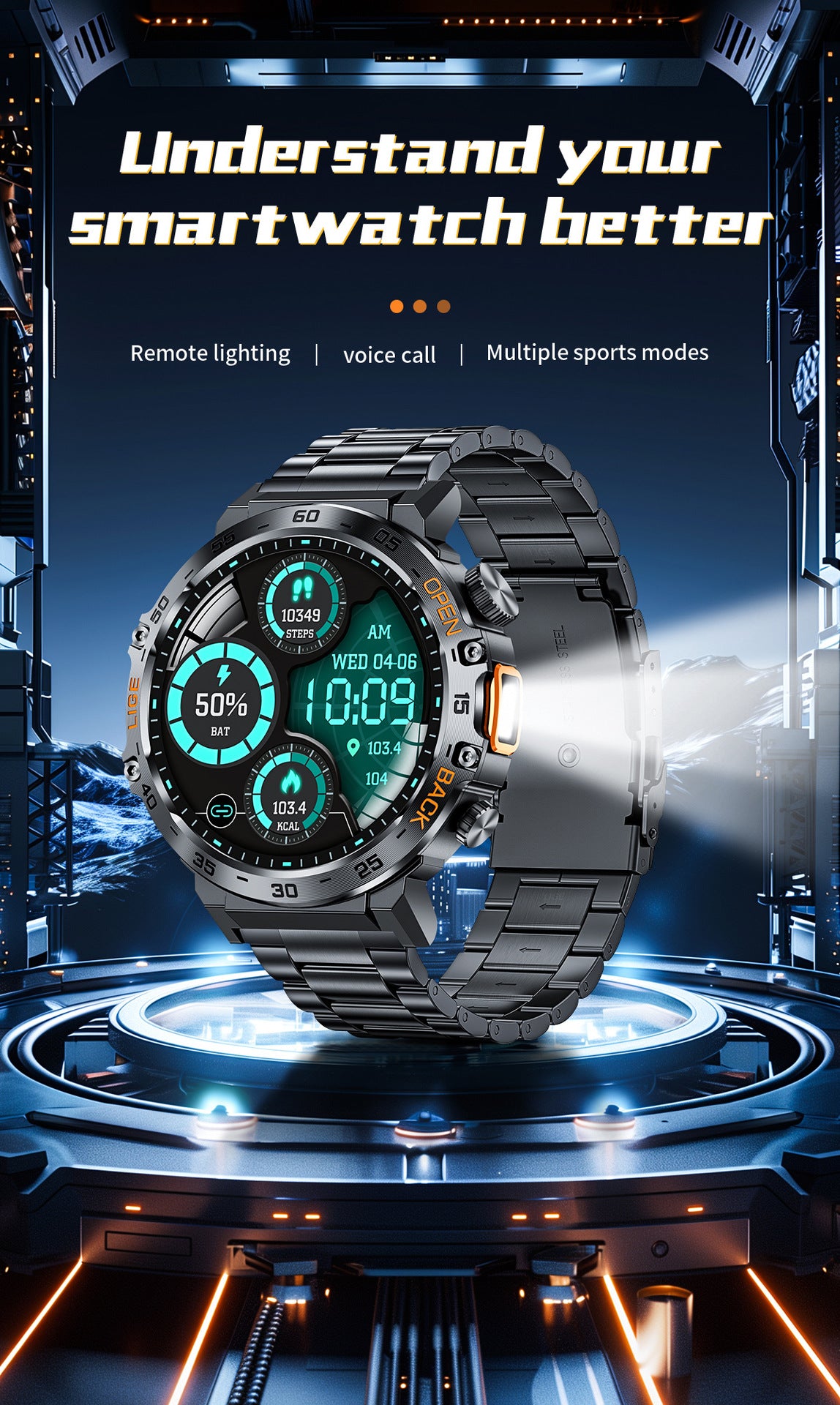 ⌚ 50 % RABATT NU! 🔦 Robust smartklocka för friluftsliv – med LED-ficklampa, HD-samtal och smarta funktioner – perfekt för äventyr och träning 🏔️