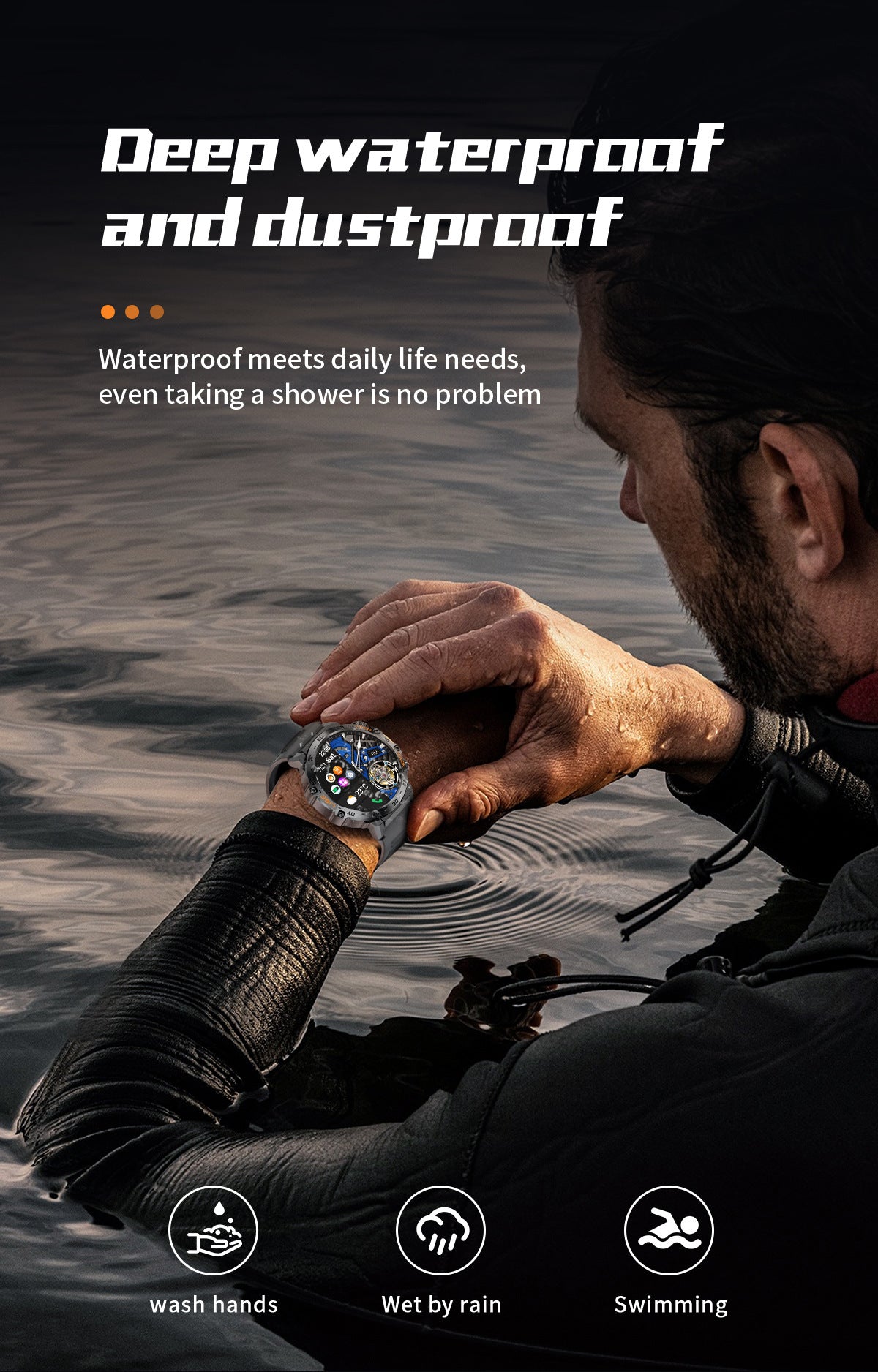 ⌚ 50 % RABATT NU! 🔦 Robust smartklocka för friluftsliv – med LED-ficklampa, HD-samtal och smarta funktioner – perfekt för äventyr och träning 🏔️