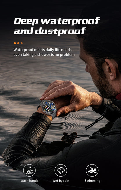 ⌚ 50 % RABATT NU! 🔦 Robust smartklocka för friluftsliv – med LED-ficklampa, HD-samtal och smarta funktioner – perfekt för äventyr och träning 🏔️