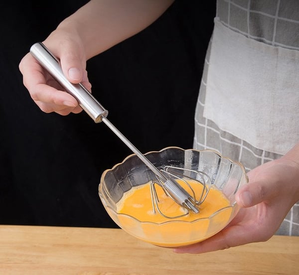 🛒50% RABATT NU! 🌟Semiautomatisk visp i rostfritt stål – Enkel att använda för grädde, äggsmet och bakning 🧁✨
