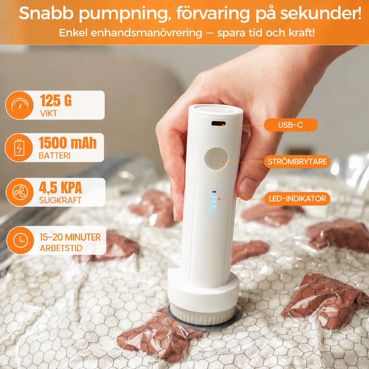 🎁 Resevakuumförvaringspåsar & Portabel Pumpuppsättning
