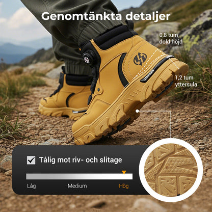 👞 60% RABATT! 🔄 HERRSKOR MED VRIDBART SPÄNNE - Vattentät & Andningsbar, Avlastande Komfortsula för Arbete och Vardag 🚶‍♂️🌧️