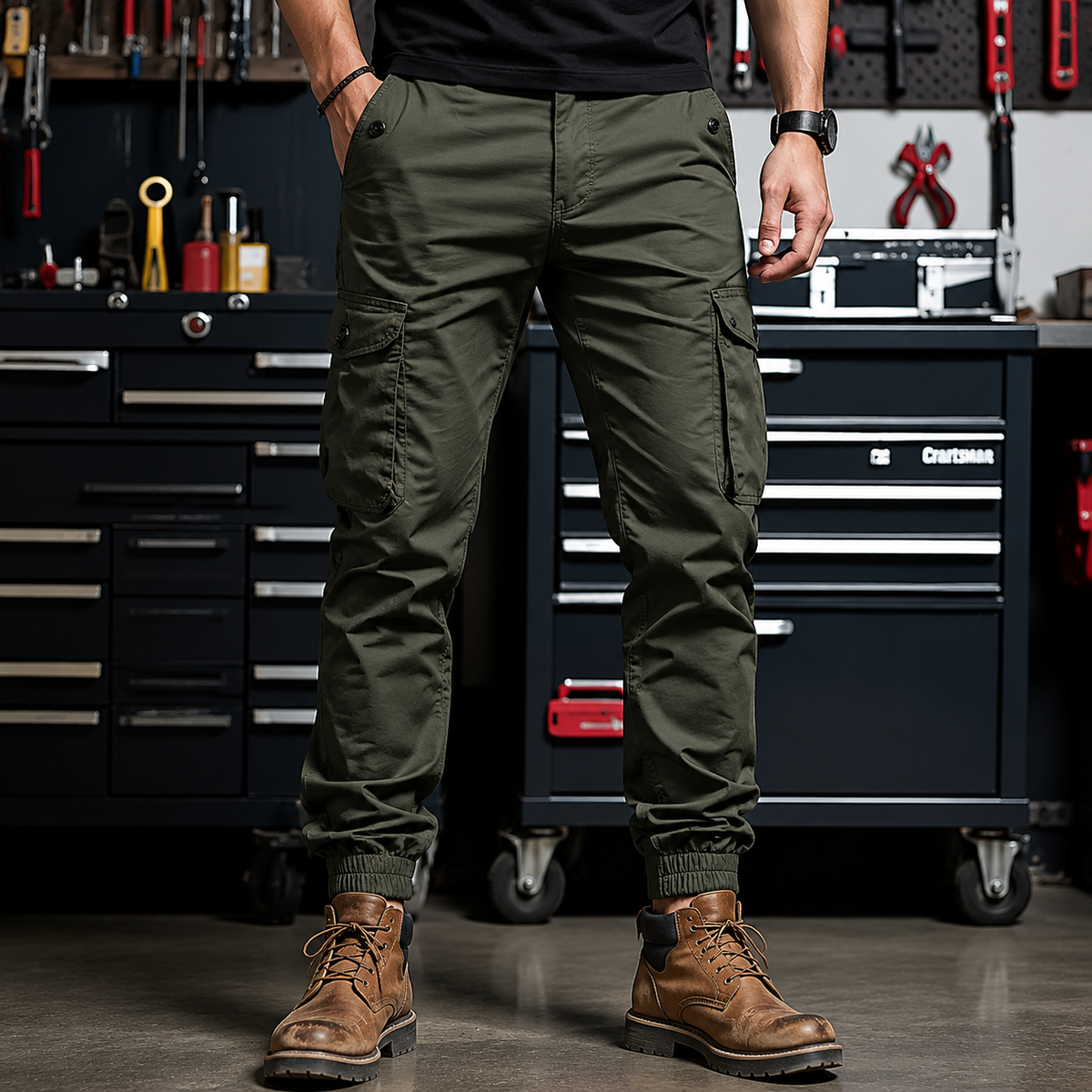 👖🎯Urban Tactical Cargo-byxor – Avsmalnande Passform & Många Fickor