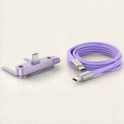 🔋50% RABATT! ⚡Snabbladdningsadapter med 240W Type-C-kabel i zinklegering och silikon – komplett laddningskit