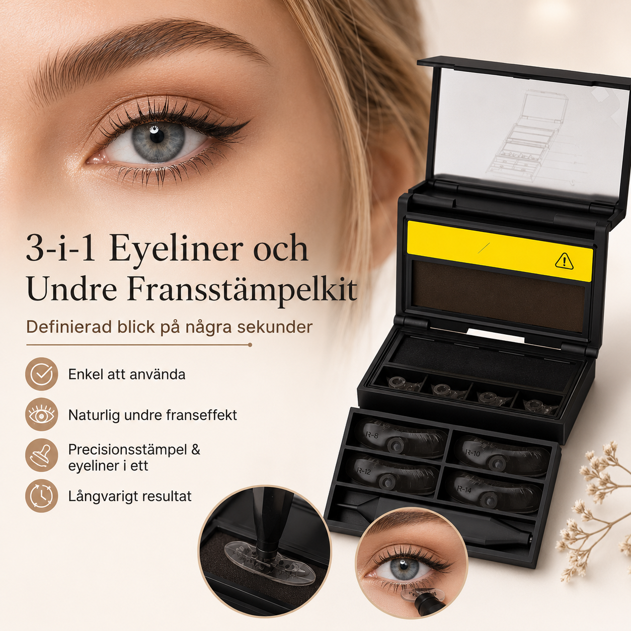 ✨50% RABATT NU! ✨3-i-1 Eyeliner och Undre Fransstämpelkit