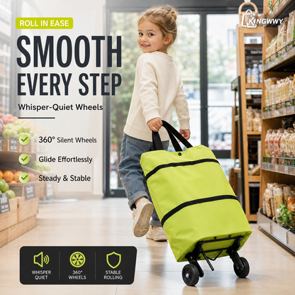 🛒 50% RABATT NU! 2‑i‑1 hopfällbar shoppingvagn – stor kapacitet, slitstarkt Oxford‑tyg & tysta hjul – perfekt för matbutik, marknad, camping och resor 🧳✨