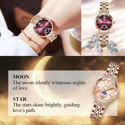 💎⌚ Diamond Moon Star Fashion Watch för kvinnor