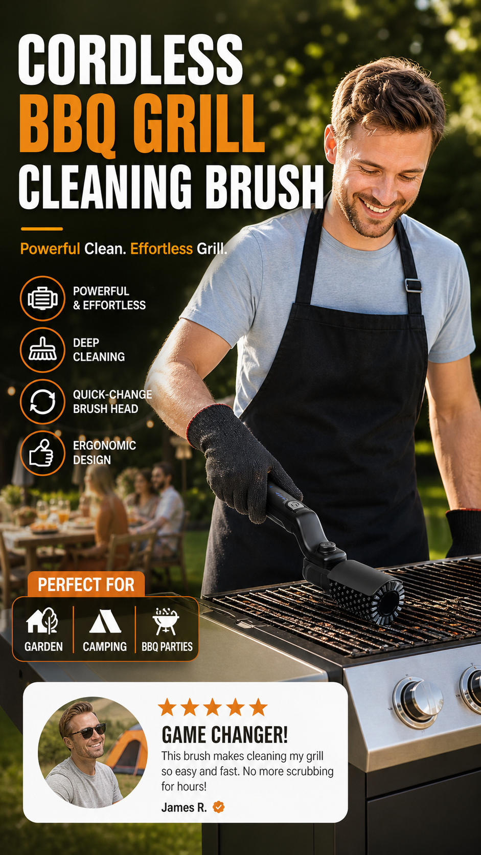 ⚡ Trådlös grillborste – 50% RABATT! Rengör grillen på några sekunder 🍖
