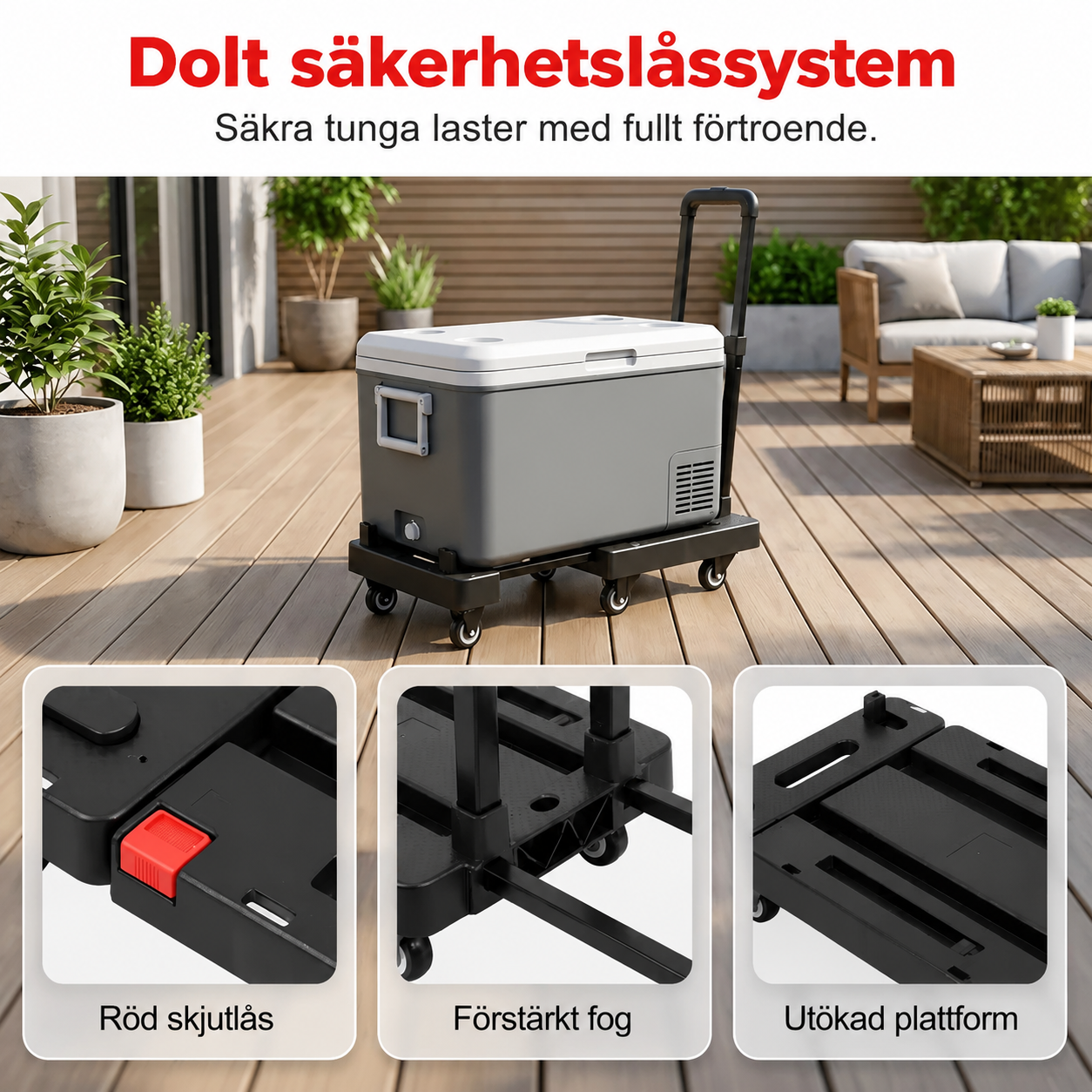 🛒 50% RABATT NU! 💪 Hopfällbar Tystgående Säckkärra – 150 kg Bärkraft & Teleskophandtag – Perfekt för Flytt, Shopping & Förvaring 🏠