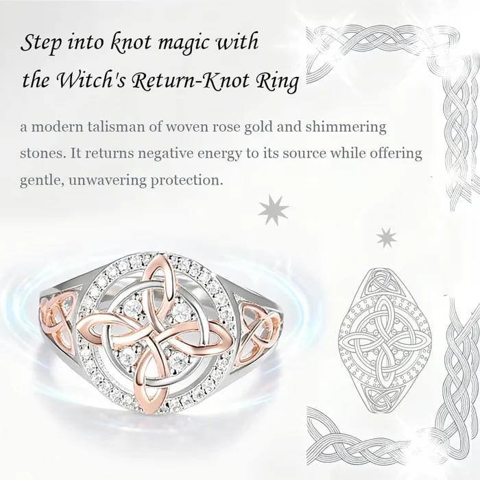 🔥Sista dagen med 60% rabatt - 🔮Handgjord Häxans Återvändo-Knuten Skyddsring✨