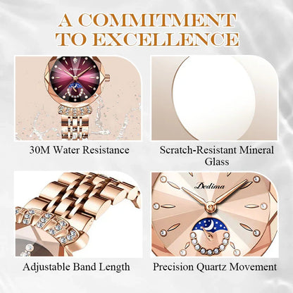 💎⌚ Diamond Moon Star Fashion Watch för kvinnor