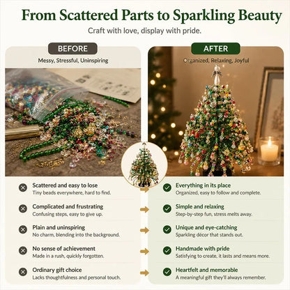🎄✨ DIY-kit för julgran med pärlor – 🎅Skapa din egen glittrande juldekoration