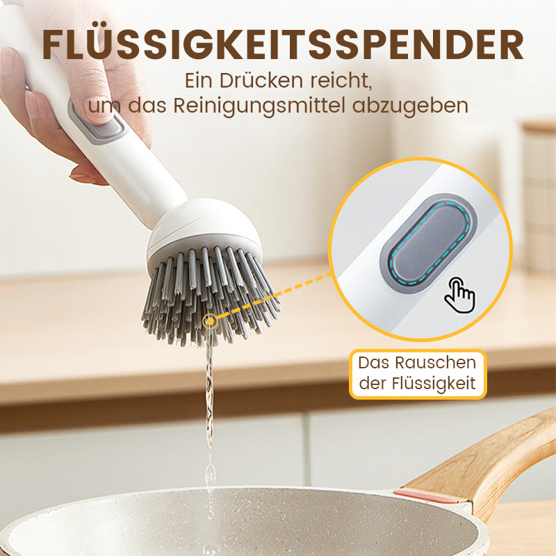 🍳 50 % rabatt! 🧼 Långhandlad roterande rengöringsborste💗 – grundlig rengöring, ryggvänlig, idealisk för bestick 💦