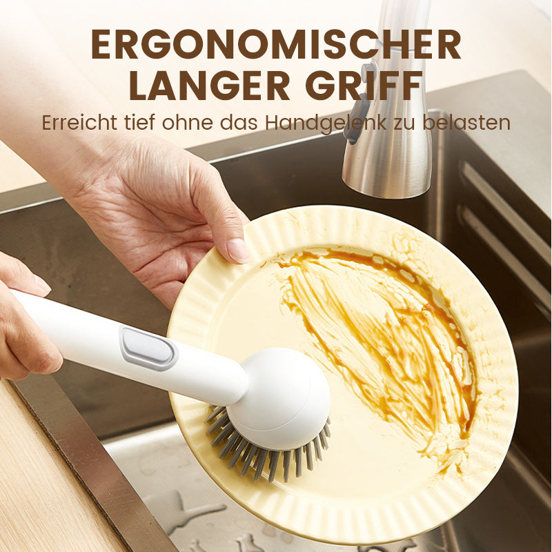🍳 50 % rabatt! 🧼 Långhandlad roterande rengöringsborste💗 – grundlig rengöring, ryggvänlig, idealisk för bestick 💦