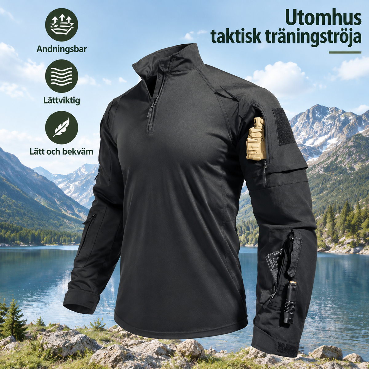 🧗50% RABATT 🎒 | HERR Outdoor Jacka med Fickor – Komfortabel Träningsjacka för Vandring & Friluftsliv