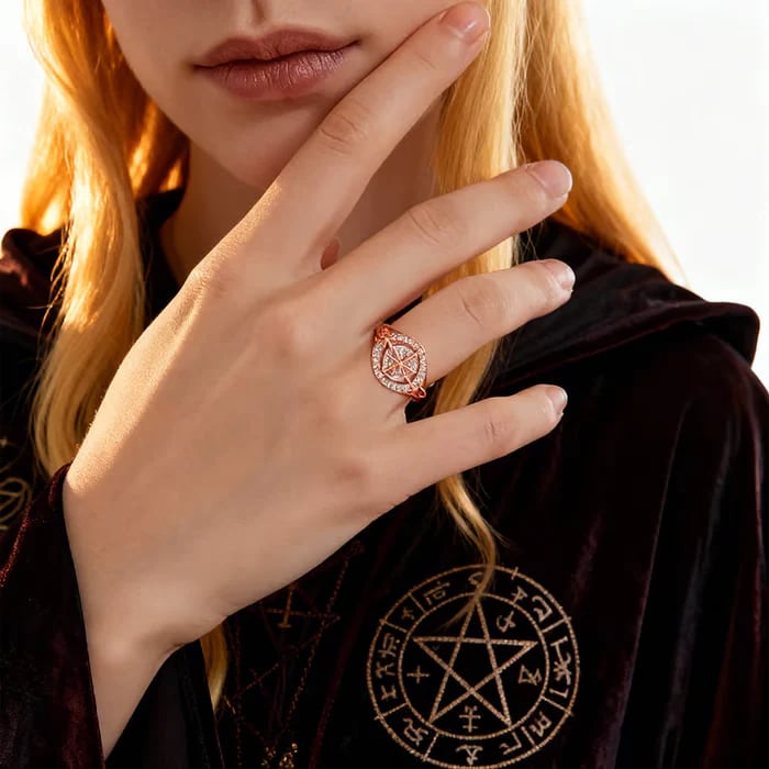 🔥Sista dagen med 60% rabatt - 🔮Handgjord Häxans Återvändo-Knuten Skyddsring✨