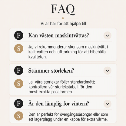 ❄️ Lång vadderad damväst med dragkedja – varm och bekväm