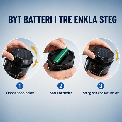 🏕️ 50% RABATT! Solcellsdriven hopfällbar 2‑i‑1‑lampa – bordslampa & ficklampa för camping, grillkvällar och utomhusfester 🔦