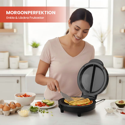 🍳 50% RABATT NU! 🔥 Multifunktionell Elektrisk Non-stick Frukostgrill – Perfekt för Pannkakor, Ägg & Bacon – Snabb Uppvärmning & Lätt att Rengöra 🏕️
