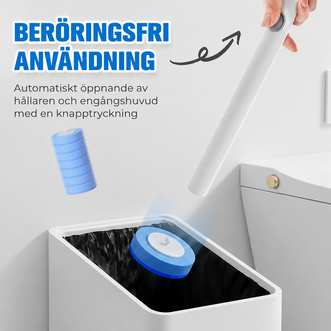 🧹 Set med engångstoalettborstar | Beröringsfri avfallshantering | Daglig rengöring av badrummet · Borttagning av smuts i svåråtkomliga hörn