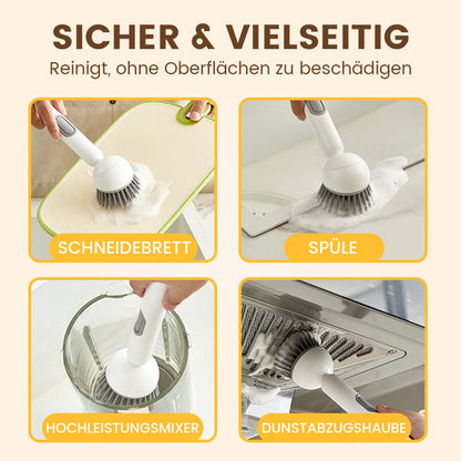 🍳 50 % rabatt! 🧼 Långhandlad roterande rengöringsborste💗 – grundlig rengöring, ryggvänlig, idealisk för bestick 💦
