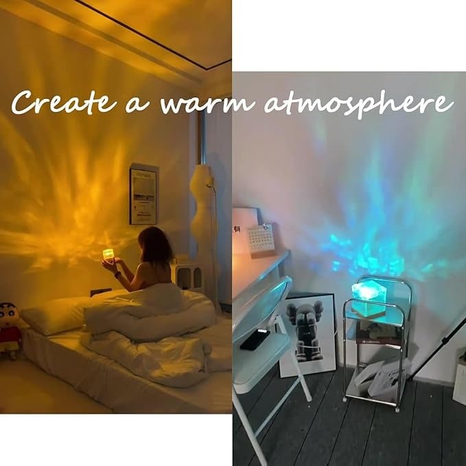 🛒50% RABATT NU! 🌊 Roterande Vågprojektor – Levande 3D-effekter, 16 Färgbyte & Lugnande Sovhjälp 🌙✨