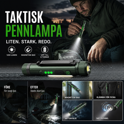 🛒 50 % RABATT NU! 🔦 Magnetisk pennlampa för handsfree-arbete – kompakt och kraftfull för garage, verkstad och bil 🛠️