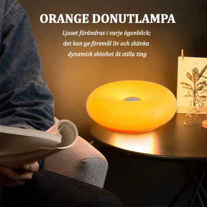 🍩 ✨Donutformad LED-bordslampa med touch – steglös dimning, 3 ljuslägen & USB-laddning