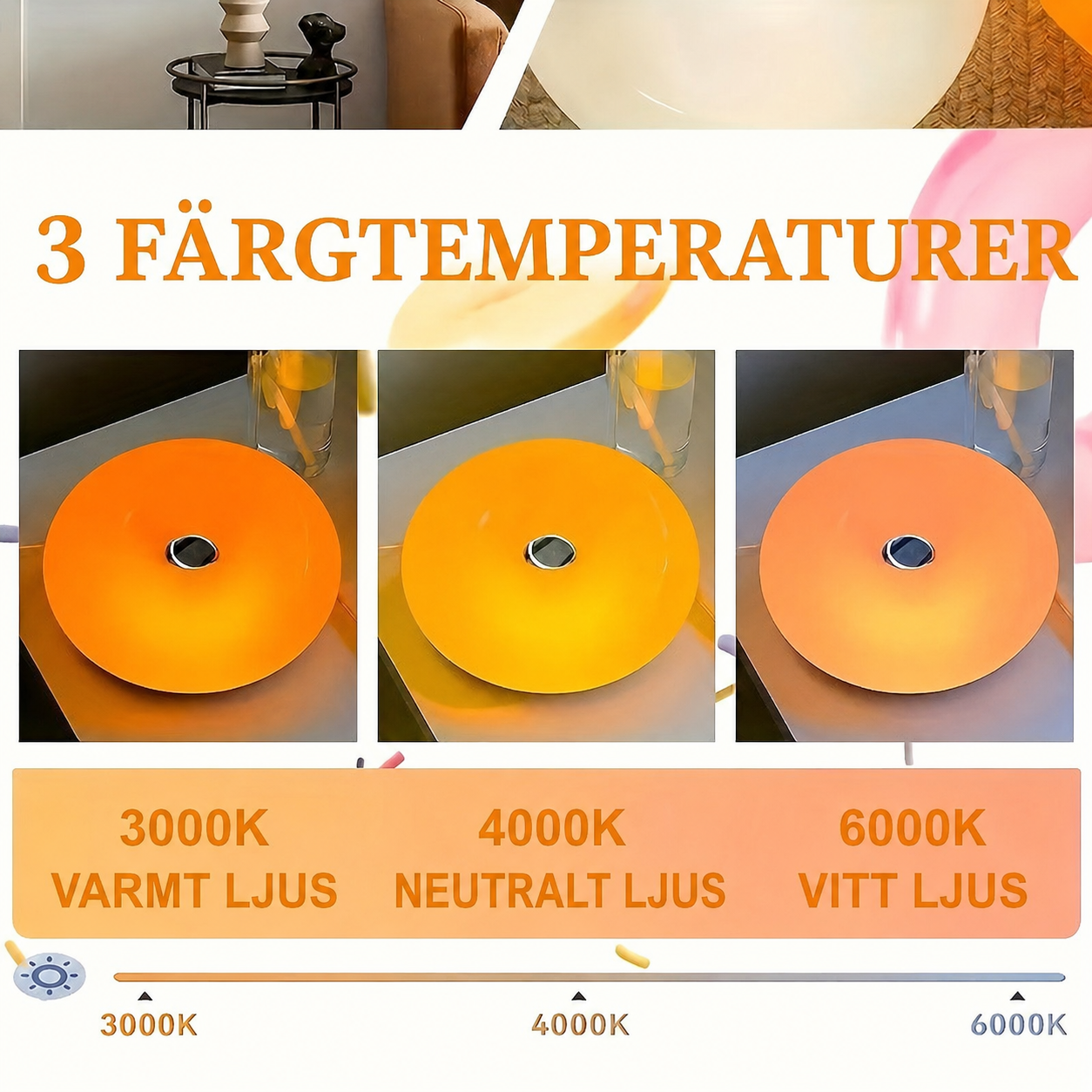 🍩 ✨Donutformad LED-bordslampa med touch – steglös dimning, 3 ljuslägen & USB-laddning