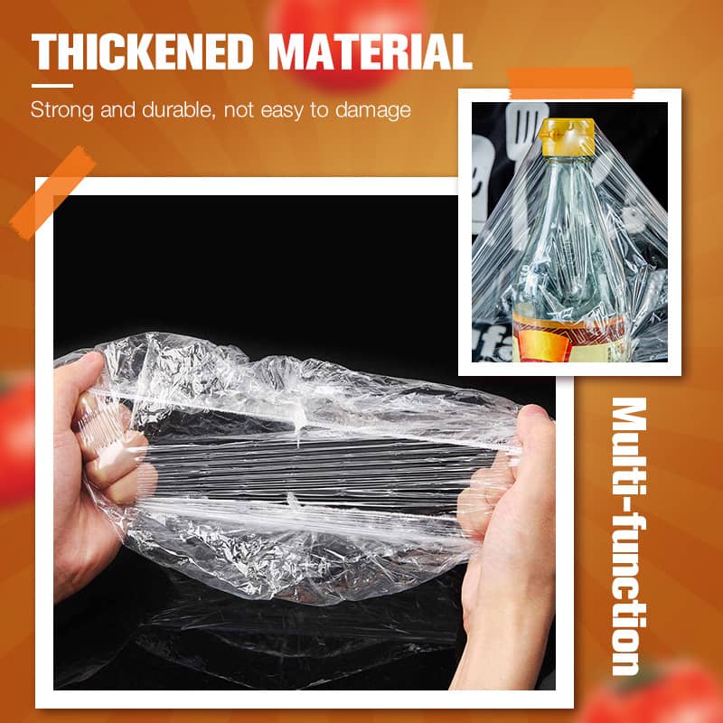 📢📢【Begränsat Erbjudande – Köp 1 få 1 gratis】🔥 100 st Engångs Sträckfilm för Skålar och Tallrikar, Elastiska Behållarlock, Alternativ till Plastfolie för Matrester, Frukt, Grönsaker och Matförvaring i Köket