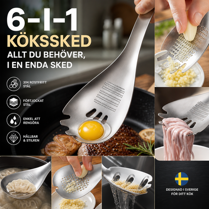 🍳 57 % RABATT NU! ✨ Multifunktionell Köksslev i Rostfritt Stål – För Matlagning, Servering & Vardaglig Användning 🥣