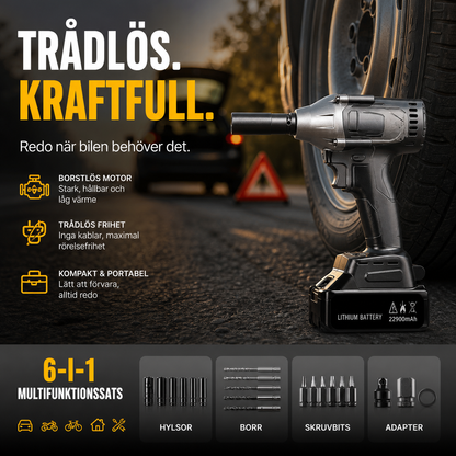 🔧 50% RABATT! ⚡ Borstlös 20V Slagskruvdragare – 350Nm, 2x5,0Ah Batterier & 6-stegs Moment För Kraftfulla Projekt 🛠️