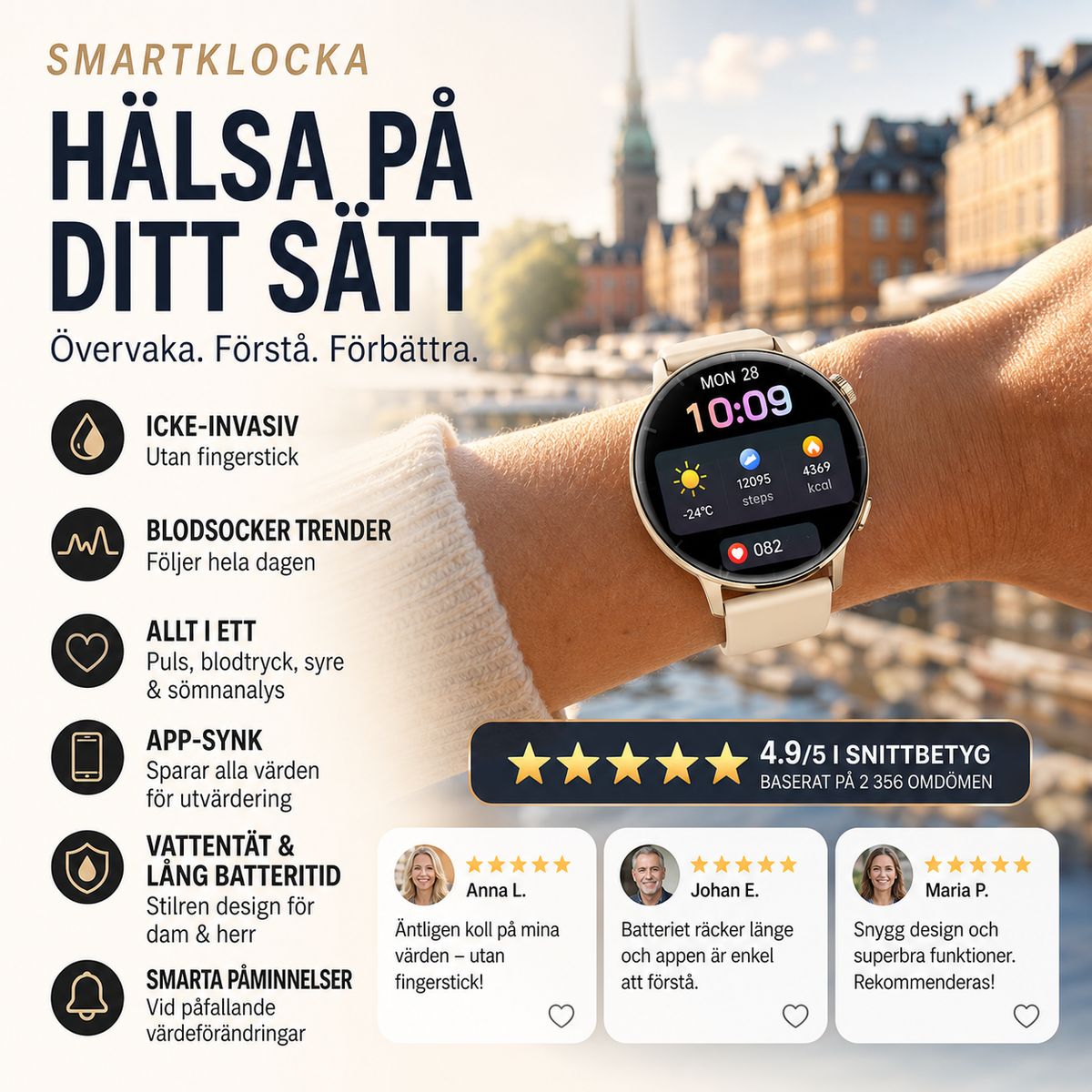 ✨⌚50 % RABATT | Ultratunn Smartklocka för Herr – Bluetooth-samtal, 50+ Sportlägen & IP68 Vattentålig