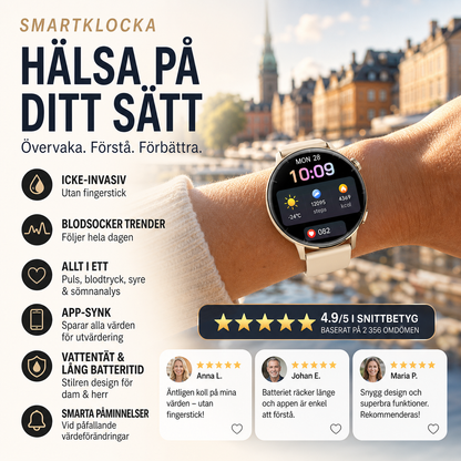 ✨⌚50 % RABATT | Ultratunn Smartklocka för Herr – Bluetooth-samtal, 50+ Sportlägen & IP68 Vattentålig