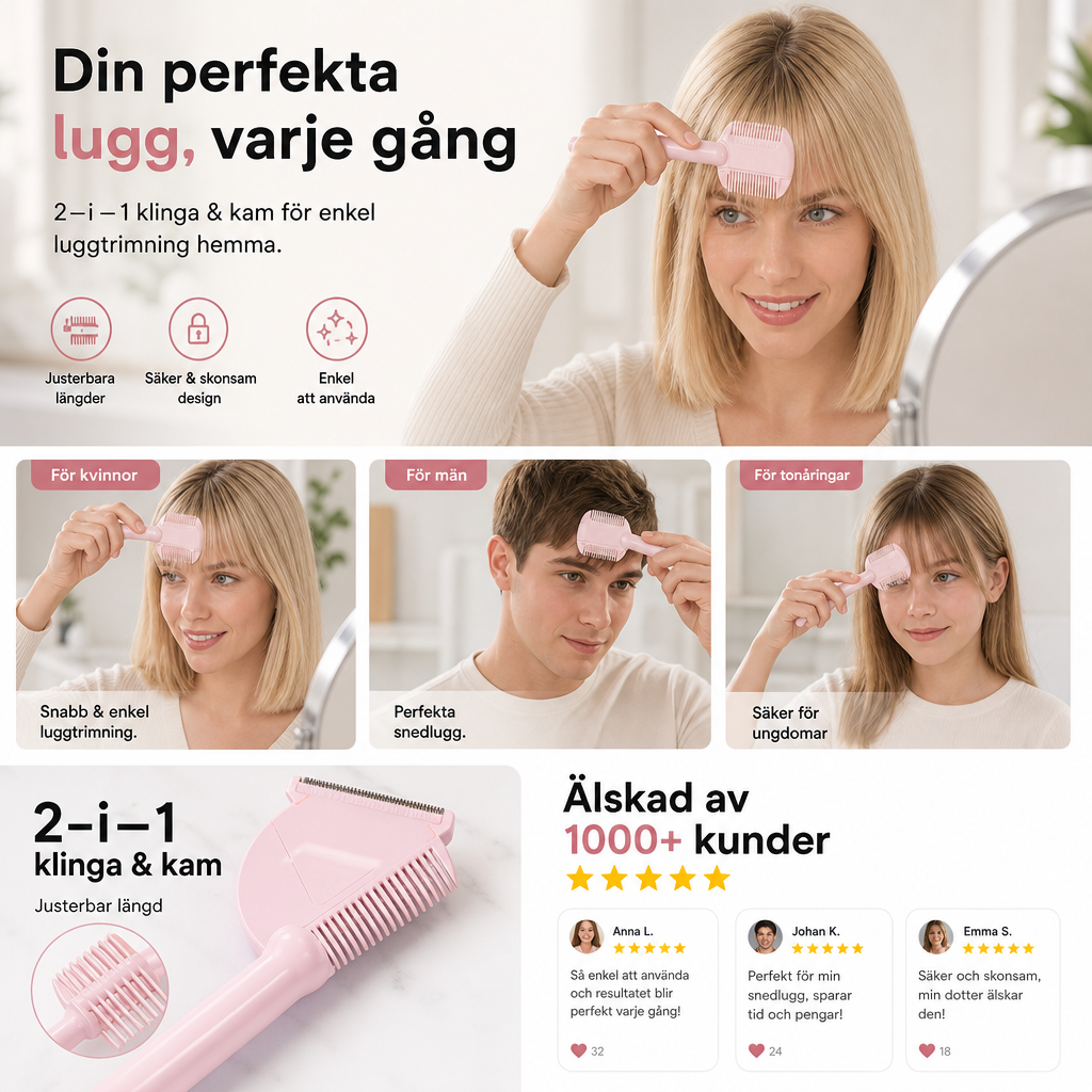 🎁 KÖP 1 FÅ 1 GRATIS!✂️ Justerbar urtunningskam för hemmabruk – trimma och forma håret enkelt hemma 💇