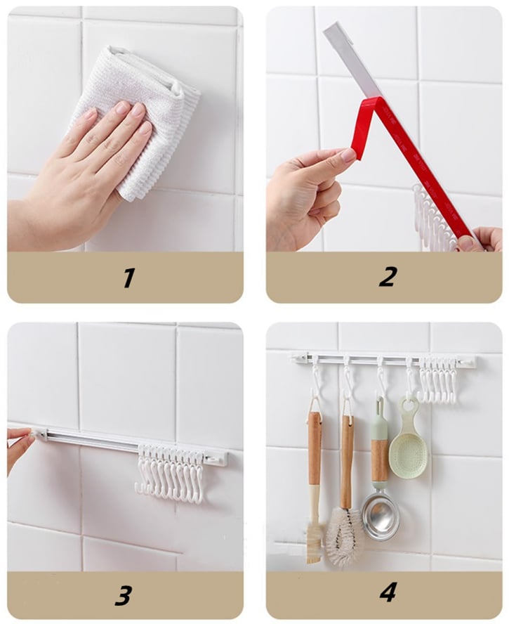 🧺Köp 1 få 1 gratis🔥! S‑formad vägghängare utan borrning – justerbara krokar, slagfri montering & mångsidig förvaring – perfekt för kök, badrum och hall 🏠✨