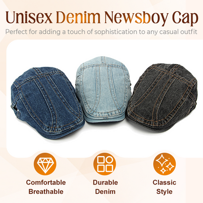 🍃Unisex jeans-nyhetsgubbehatt👒