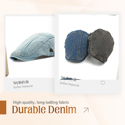 🍃Unisex jeans-nyhetsgubbehatt👒